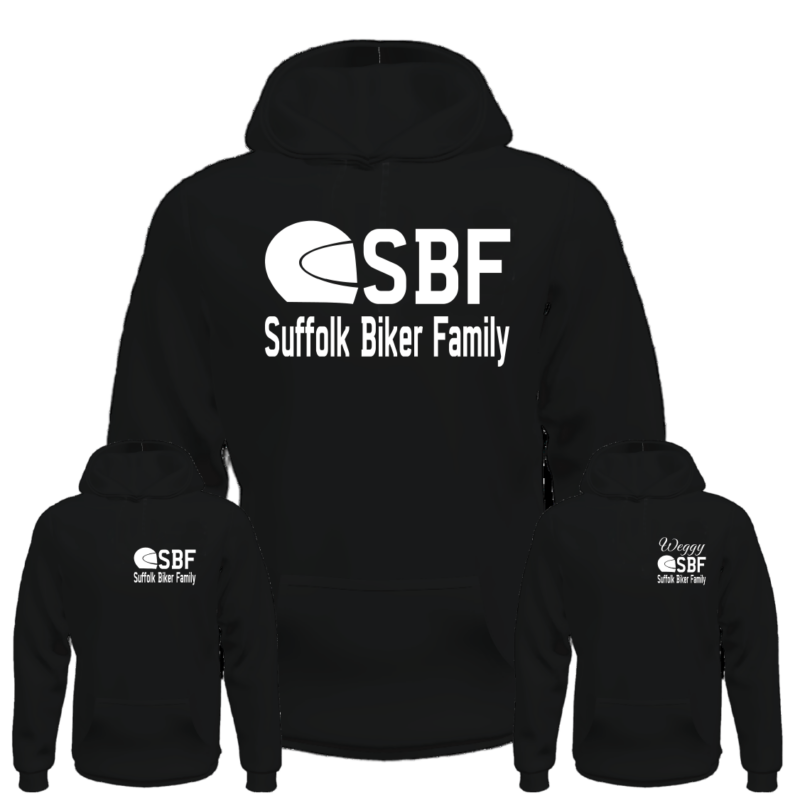 SBF Pullover Hoodie - Rear Logo Plus Small Front Logo - With Optional Name
