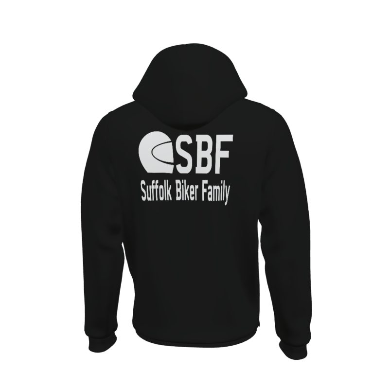 SBF Zipped Hoodie - Rear Logo Plus Small Front Logo - With Optional Name - Image 4