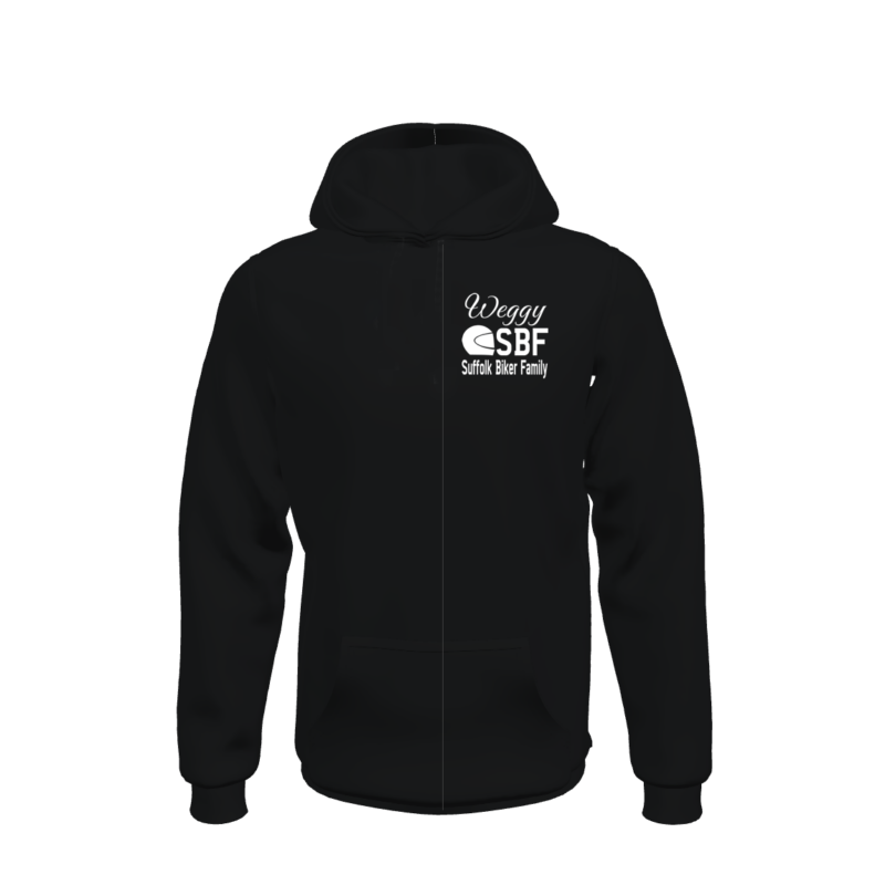 SBF Zipped Hoodie - Rear Logo Plus Small Front Logo - With Optional Name - Image 3