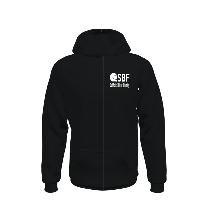 SBF Zipped Hoodie - Rear Logo Plus Small Front Logo - With Optional Name - Image 2