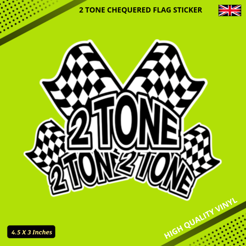 2 Tone Scooter Ska Chequered Flag Stickers