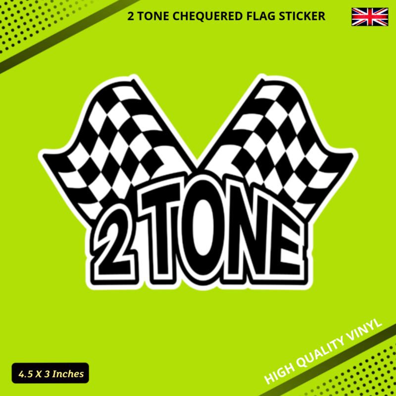 2 Tone Scooter Ska Chequered Flag Stickers - Image 2