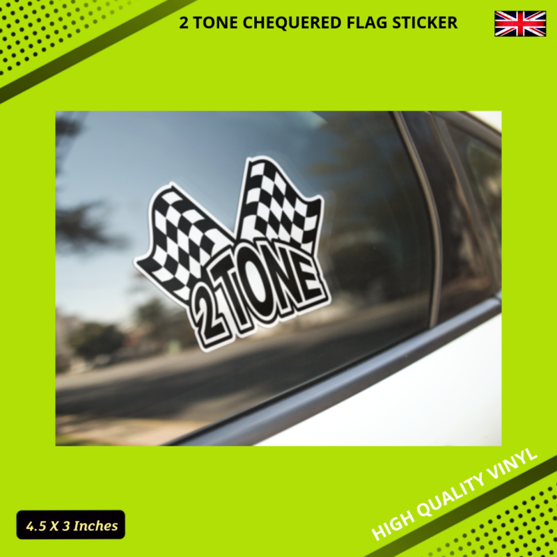 2 Tone Scooter Ska Chequered Flag Stickers - Image 3