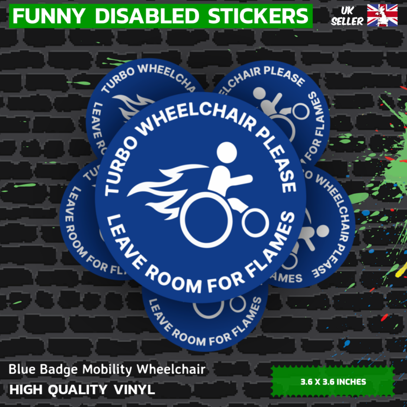 Funny Blue Badge Wheelchair Sticker