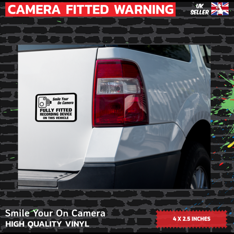 Camera Fitted Warning Sticker X4 - Image 2