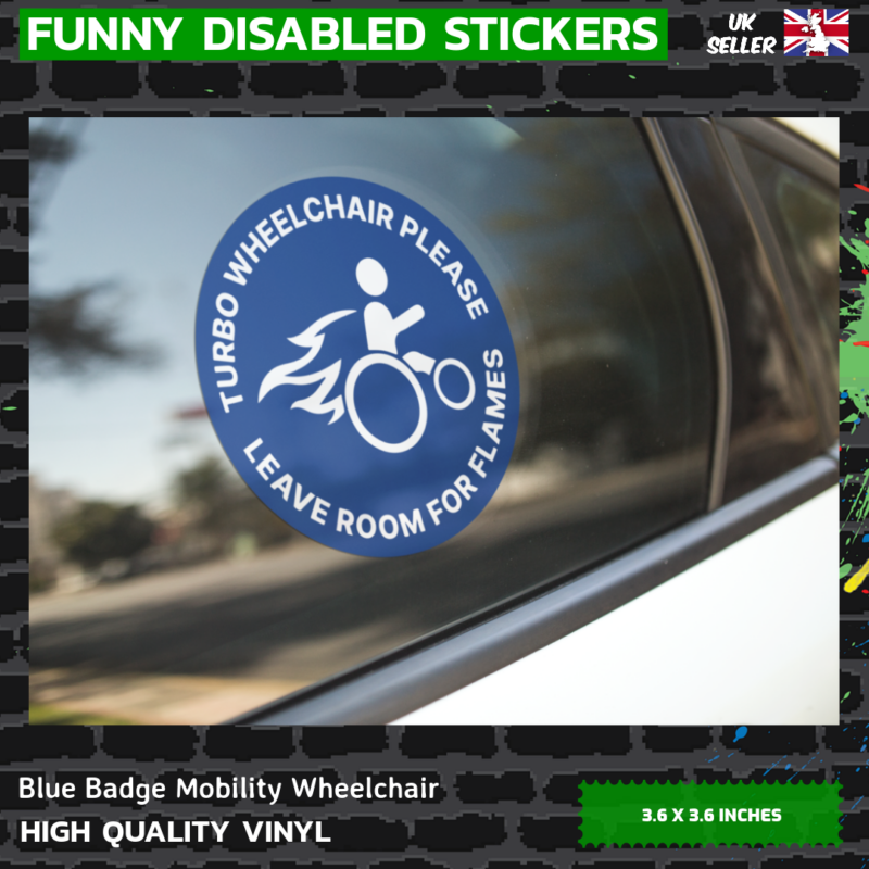 Funny Blue Badge Wheelchair Sticker - Image 2