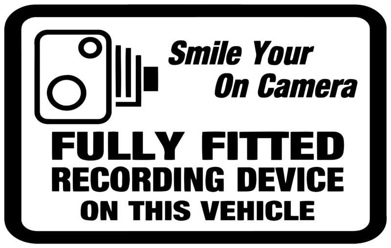 4x Vehicle Camera Fitted Warning Sticker - Smile Your On Camera - Image 2