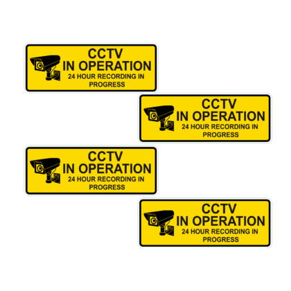 4x CCTV Warning Vinyl Stickers, Security, Camera, Warning Stickers