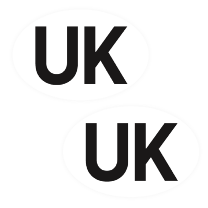 UK Car Stickers X2 Oval Rear Stickers Car, Van, Lorry, Caravan, GB, Euro